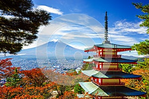 Mt. Fuji with Chureito Pagoda, Fujiyoshida, Japan