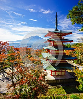 Mt. Fuji with Chureito Pagoda, Fujiyoshida, Japan