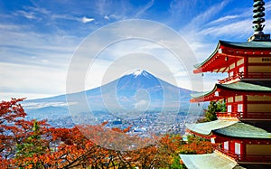 Mt. Fuji with Chureito Pagoda, Fujiyoshida, Japan