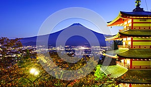 Mt. Fuji with Chureito Pagoda, Fujiyoshida, Japan