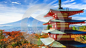 Mt. Fuji with Chureito Pagoda, Fujiyoshida, Japan