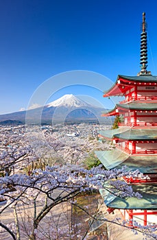 Mt. Fuji with Chureito Pagoda, Fujiyoshida, Japan