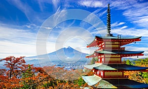 Mt. Fuji with Chureito Pagoda, Fujiyoshida, Japan