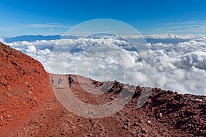 Mt. Fuji climbing,Yoshida Trail , japan photo