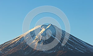 MT fuji closeup on blue sky