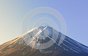 MT fuji closeup on daylight blue sky