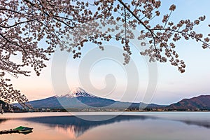 Mt. Fuji, Japan on Lake Kawaguchi in Spring