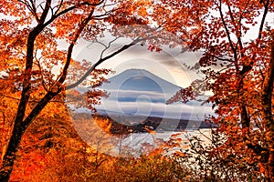 Mt. Fuji, Japan from Yamanaka Lake in Autumn