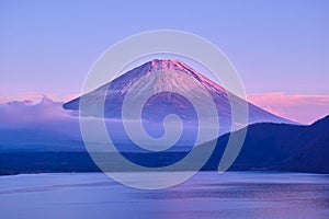 Mt.Fuji and the lake in the evening