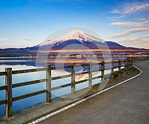 Mt.Fuji with Lake Yamanaka, Yamanashi, Japan