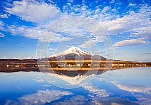 Mt.Fuji with Lake Yamanaka, Yamanashi, Japan