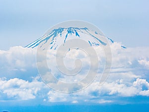 Mt. Fuji rises above the clouds