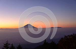 Mt.Fuji and Sea of clouds at dawn photo