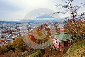Mt. fuji view from chureito peak at autumn