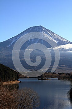 Mt. Fuji, view from Tanuki lake winter