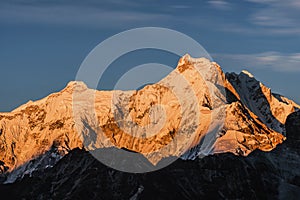 Mt Gyachung Kang Himalaya Sunset