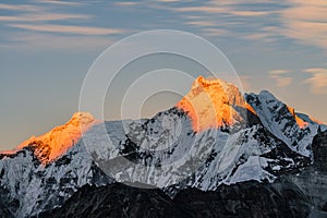 Mt Gyachung Kang Himalaya Sunset