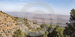 Mt Hermon and the Northern Hula Valley from Koach Fortress in Israel