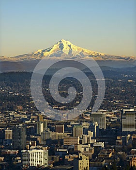 Mt. Hood with Portland Oregon