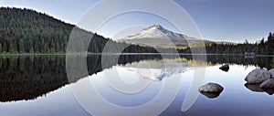 Mt Hood Reflection on Trillium Lake Panorama