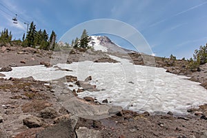 Mt. Hood and skiing trail