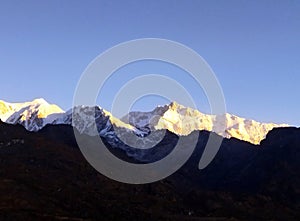 Mt. Kanchenjunga During Sunrise In Dzongri photo