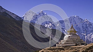 Mt. Kangtega and stupa