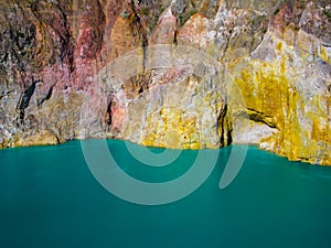 Mt Kelimutu multi colored volcanic lakes and rock faces. flores, Indonesia