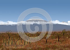 Mt. Kilimanjaro illustration at the Amboseli