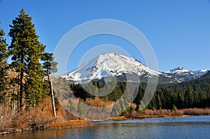 Mt. Lassen above Manzanita Lake photo