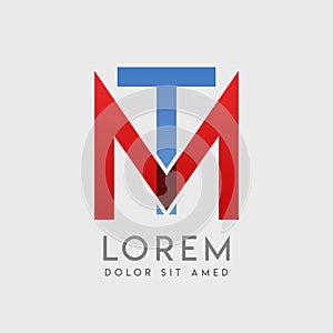 MT logo letters with blue and red gradation