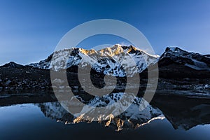 Mt Lothse and Nuptse Himalaya sunrise