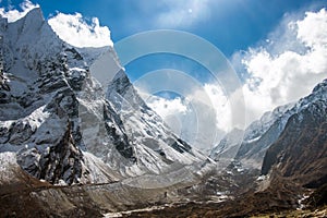 Mt. Manaslu Glacier Region in the Himalayas Nepal Trekking