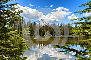 Mt. Mcloughlin reflecting in marsh waters