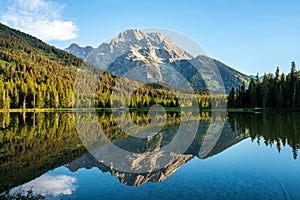 Mt Moran Mirrored In String Lake