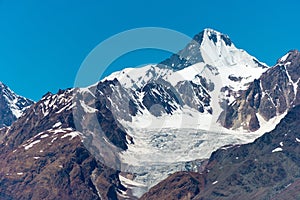 Mt. Mulkila 6517m view from Chandra Taal Moon Lake in Lahaul and Spiti, Himachal Pradesh, India.