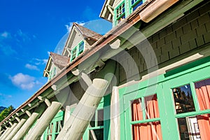 MT RAINIER, WA - AUGUST 16, 2017: Wooden exterior of Paradise In