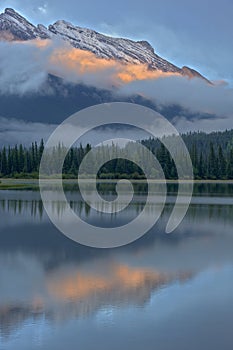 Mt Rundle reflection in Vermillion Lakes