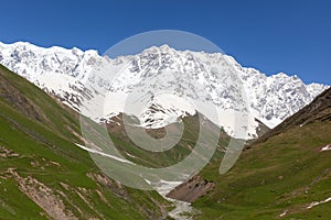 Mt. Shkhara. Ushguli. Upper Svaneti. Georgia. photo