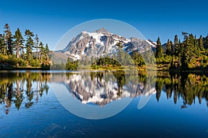 Mt Shuksan reflect in Picture Lake