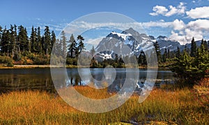 Mt Shuksan reflected in Picture Lake