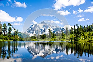 Mt. Shuksan reflected at Picture lake