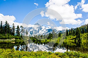 Mt. Shuksan reflected at Picture lake