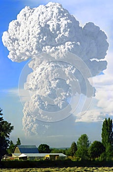 Mt St Helens eruption forms a poodle shaped plume