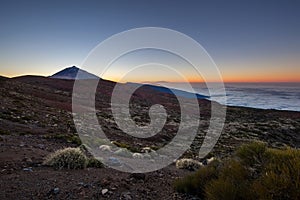 Mt. Teide volcano at sunset