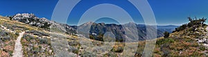 Mt Timpanogos from Lone Peak Jacob’s Ladder hiking trail, Wasatch Rocky Mountains, Utah, United States.