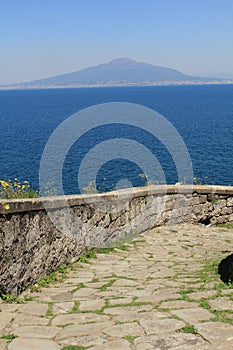 Mt. Vesuvius from the Sorrento waterfront.