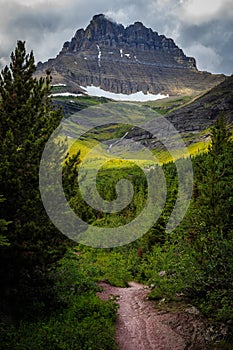 Mt Wilbur and Glacier Hiking Views at Many Glacier, Glacier National Park photo