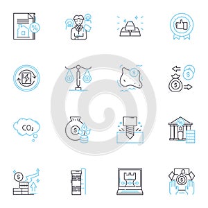 Mtary issue linear icons set. Discrimination, Inequality, Stereotyping, Racism, Prejudice, Bias, Xenophobia line vector photo