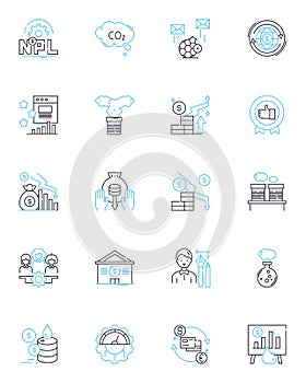 Mtary issue linear icons set. Discrimination, Inequality, Stereotyping, Racism, Prejudice, Bias, Xenophobia line vector photo